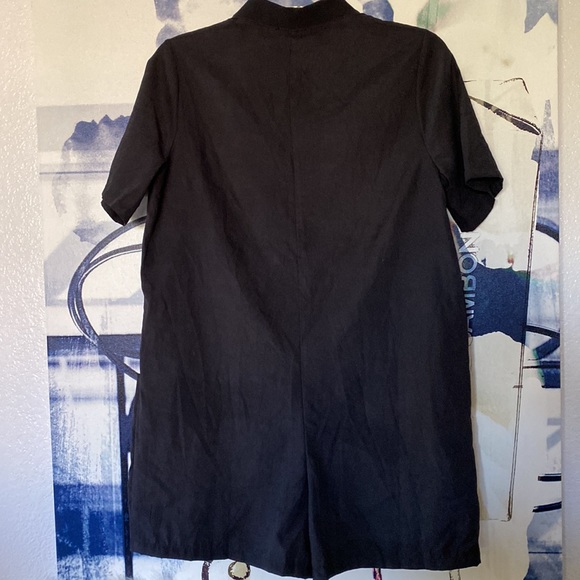 ASOS DESIGN zip front minimal romper in black cupro - Picture 6 of 6